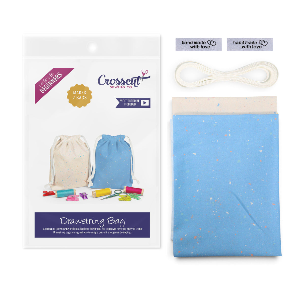 Drawstring Bag Sewing Kit - Makes 2 Bags