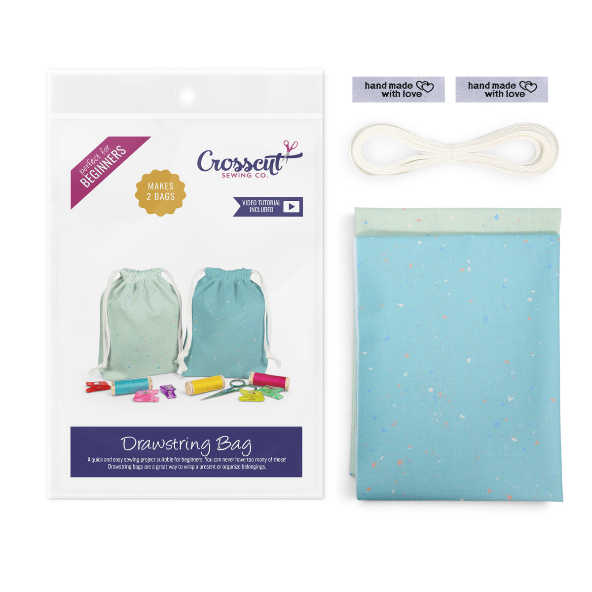 Drawstring Bag Sewing Kit - Makes 2 Bags