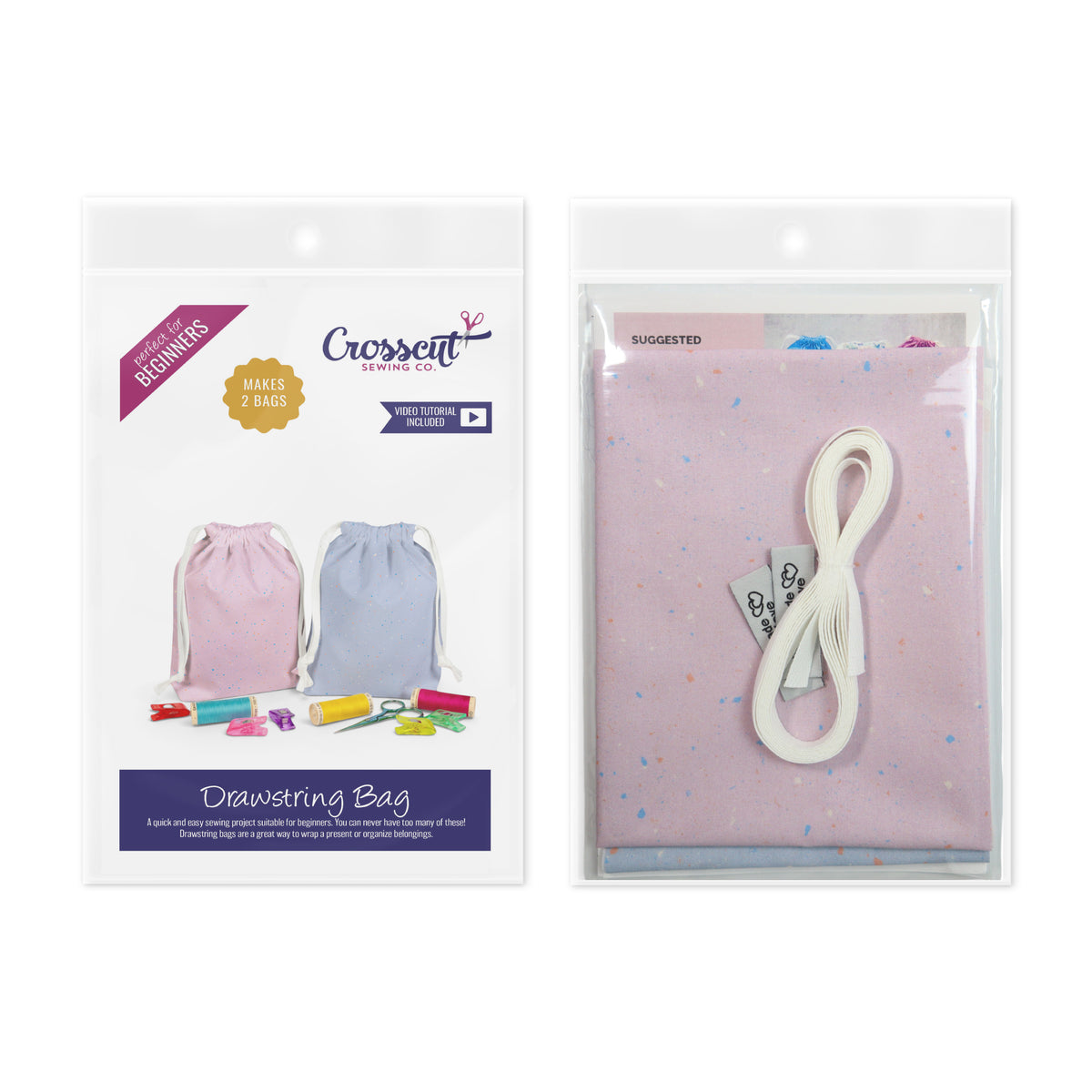 Drawstring Bag Sewing Kit - Makes 2 Bags