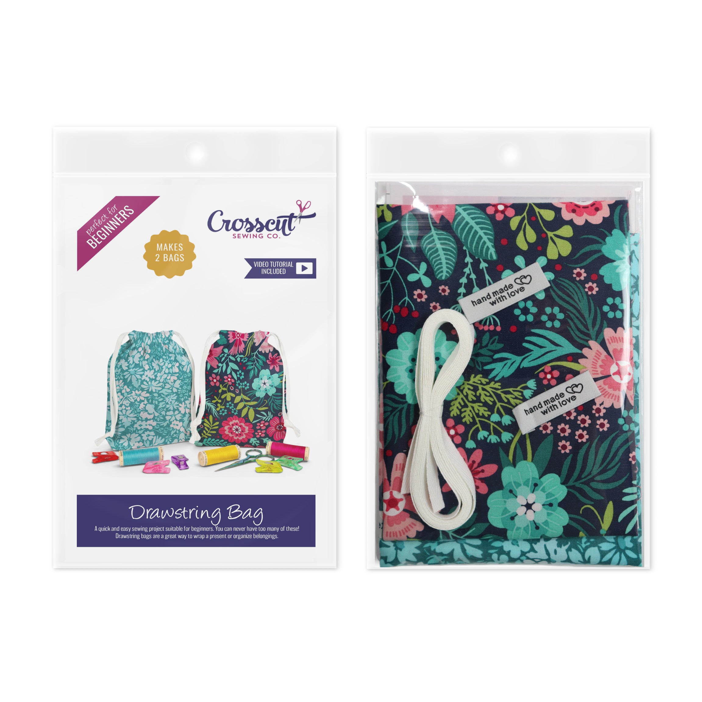 Drawstring Bag Sewing Kit - Makes 2 Bags