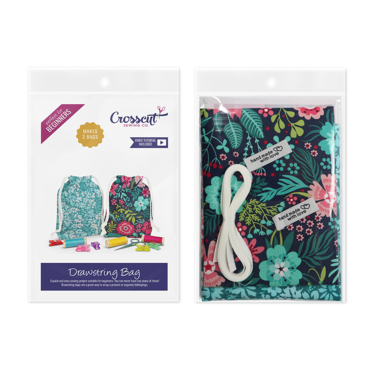 Drawstring Bag Sewing Kit - Makes 2 Bags