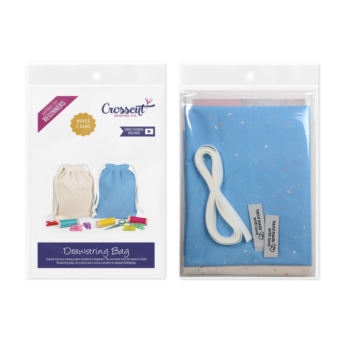 Drawstring Bag Sewing Kit - Makes 2 Bags