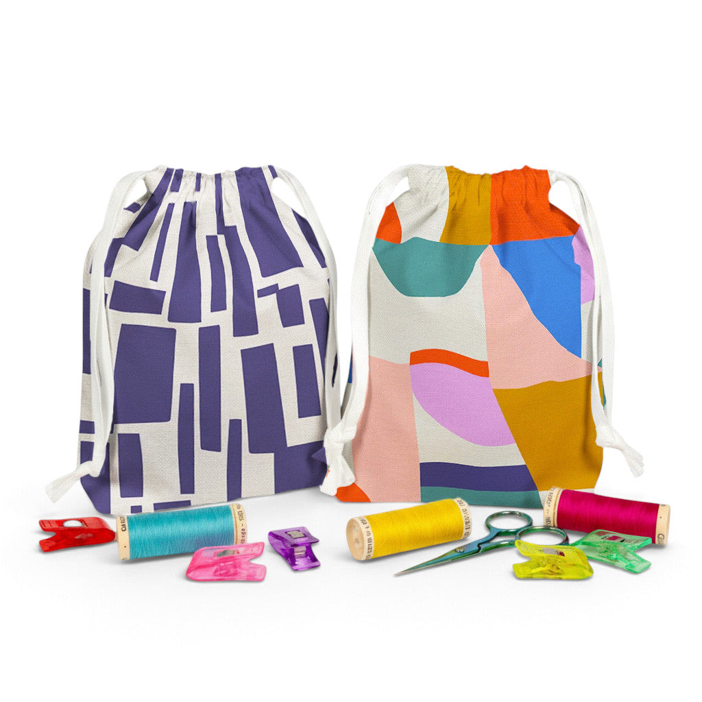Drawstring Bag Sewing Kit - Makes 2 Bags Geo