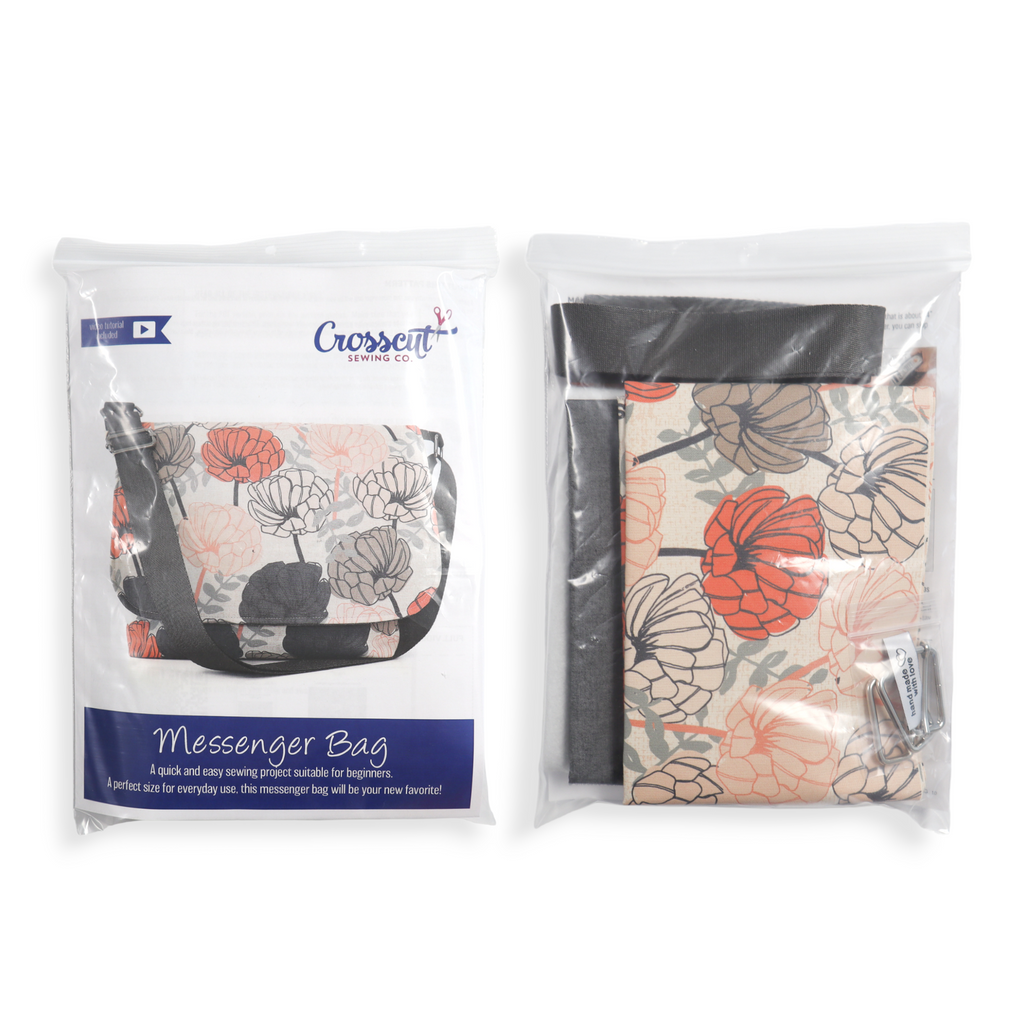 Messenger Bag Sewing Kit - Beige Floral