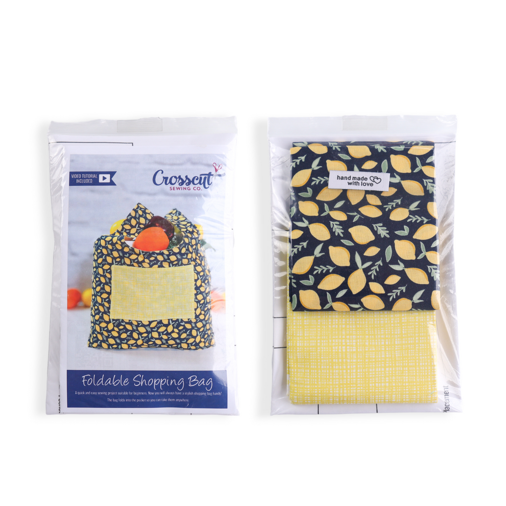 Crosscut Shopping Tote Sewing Kit - Lemons