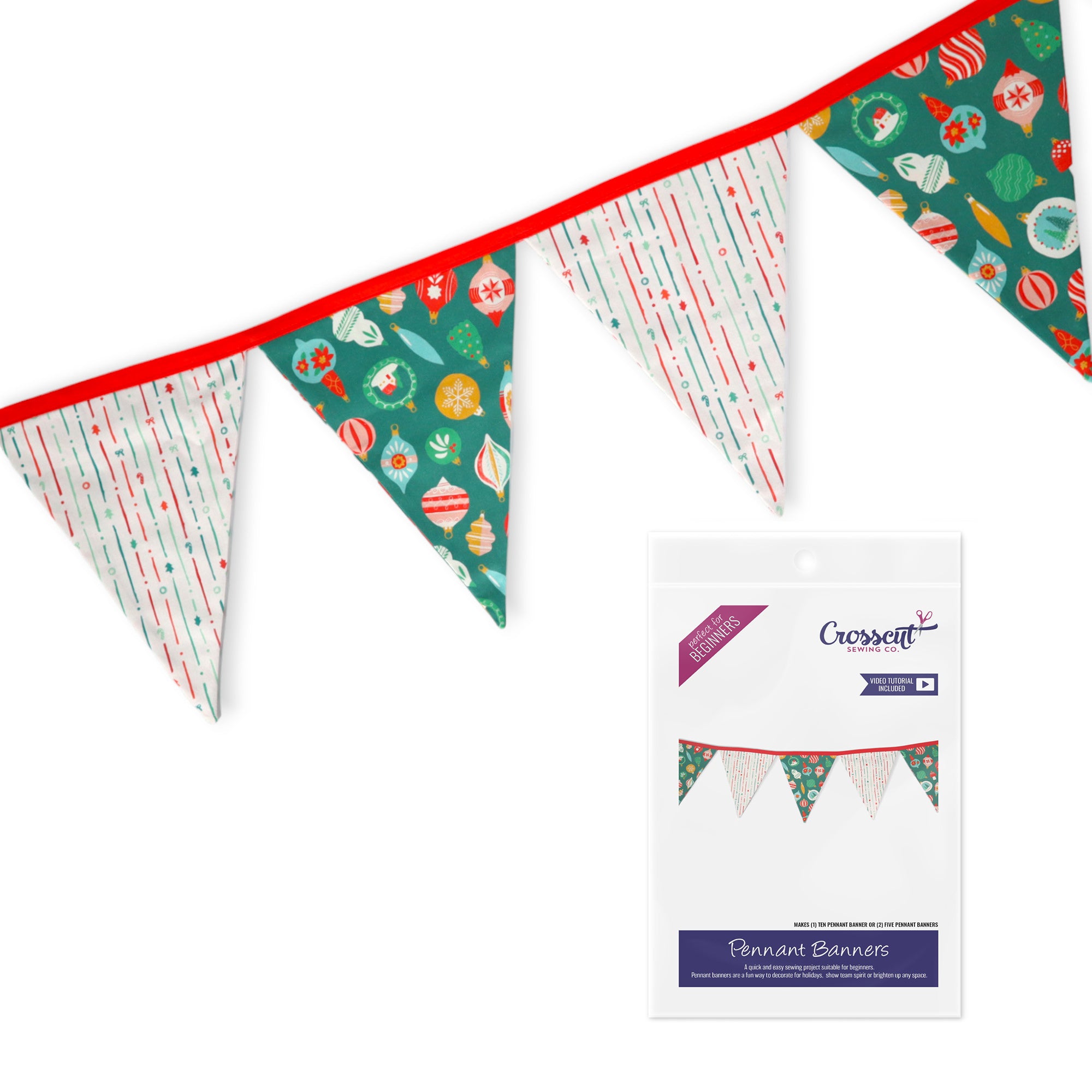 Crosscut Sewing Co. Winter Pennant Banner Sewing Kit Bundle - December, January & February