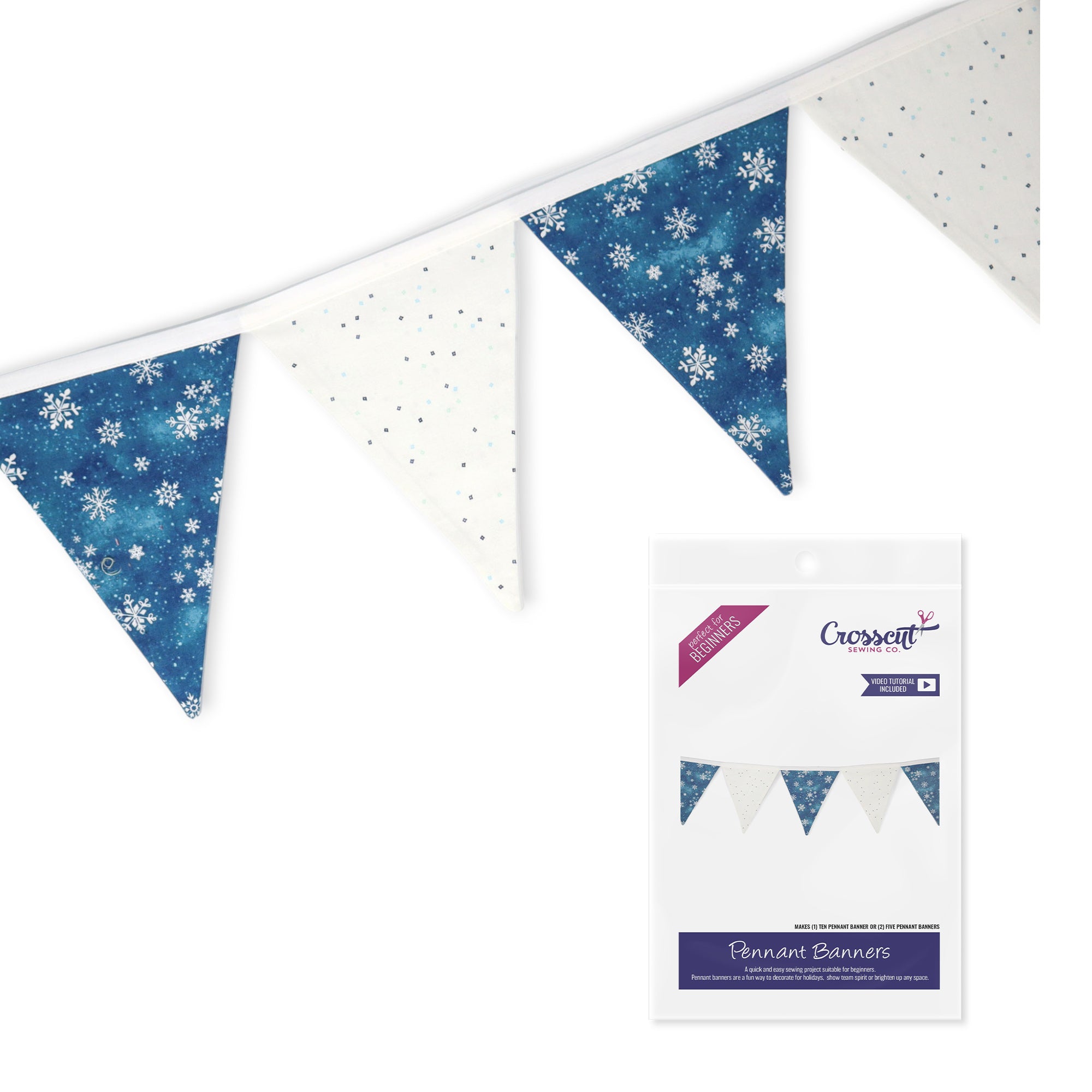 Crosscut Sewing Co. Winter Pennant Banner Sewing Kit Bundle - December, January & February