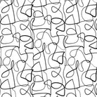 Squiggly Lines Black from Abstract Collage by Ampersand Design Studio for Paintbrush Studio Fabric