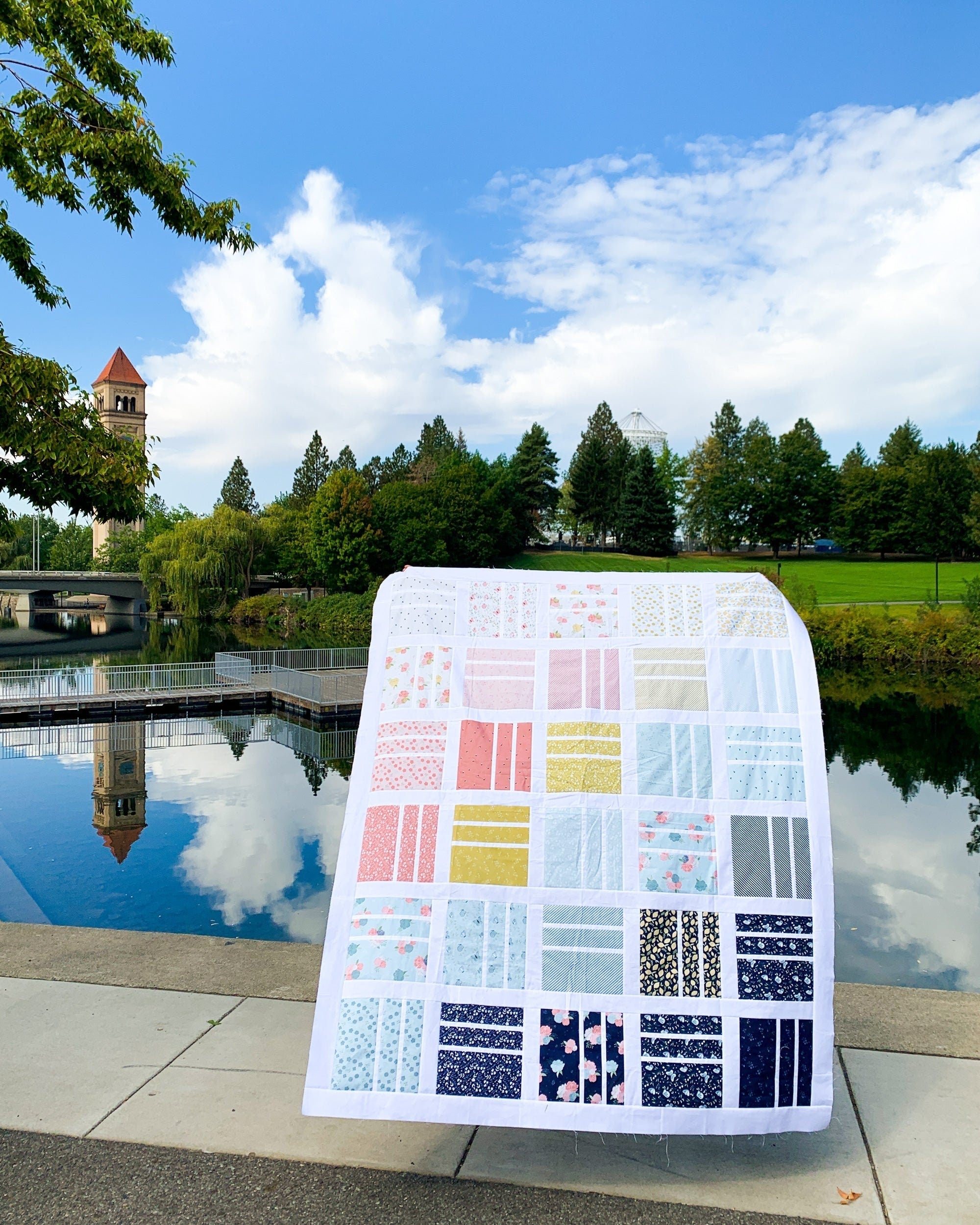 Main Midnight from Daybreak by Fran Gulick for Riley Blake - 1/2 Yard - Navy Blue Floral Fabric, Navy and Pink Fabric by the Yard