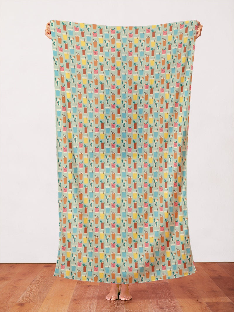 Drinks Light Turquoise from Food Trucks by Jeannie Phan for Paintbrush Studio Fabric