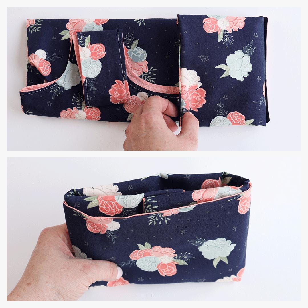 Main Midnight from Daybreak by Fran Gulick for Riley Blake - 1/2 Yard - Navy Blue Floral Fabric, Navy and Pink Fabric by the Yard