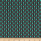 Snips N' Spools from Sewing Circle for Michael Miller Fabrics, 1/2 Yard, Sewing Theme Fabric, Fabric with Thread Spools, Black & Teal Fabric