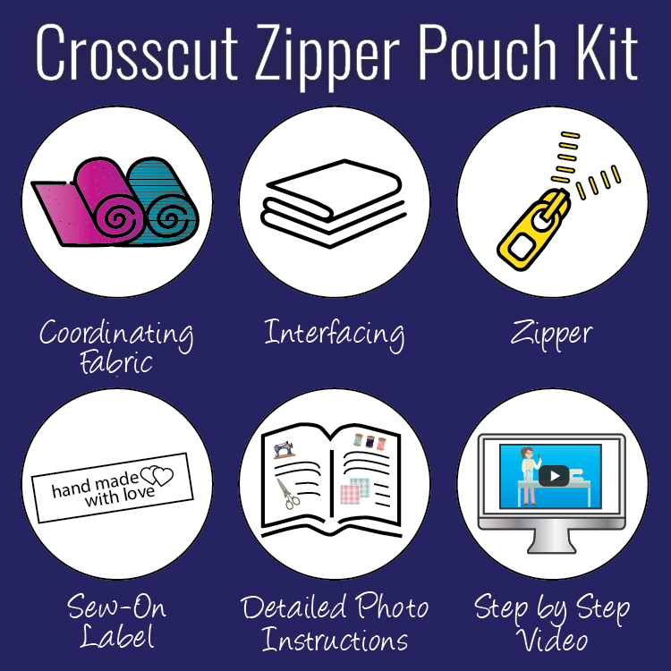 Zipper Pouch Sewing Kit - Pink Leopard