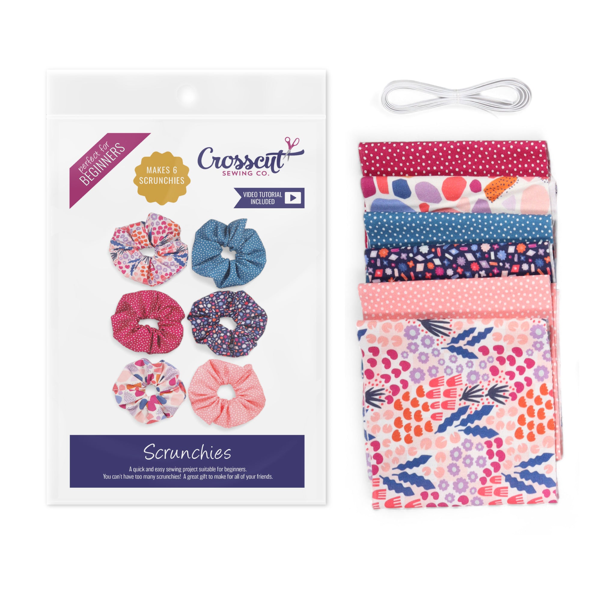 Crosscut Sewing Co. Scrunchie Sewing Kit - Geo Floral