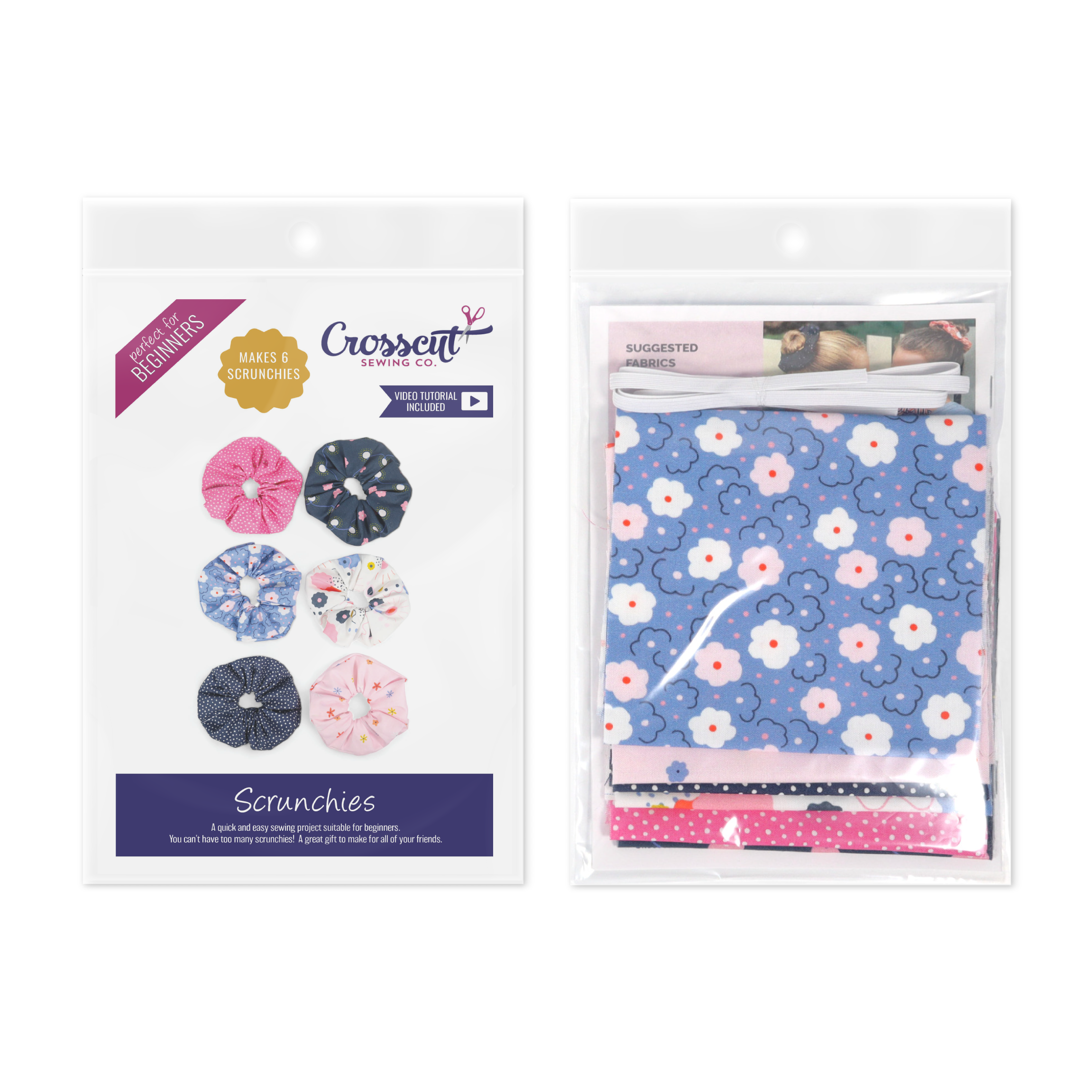 Crosscut Sewing Co. Scrunchie Sewing Kit - Cozy