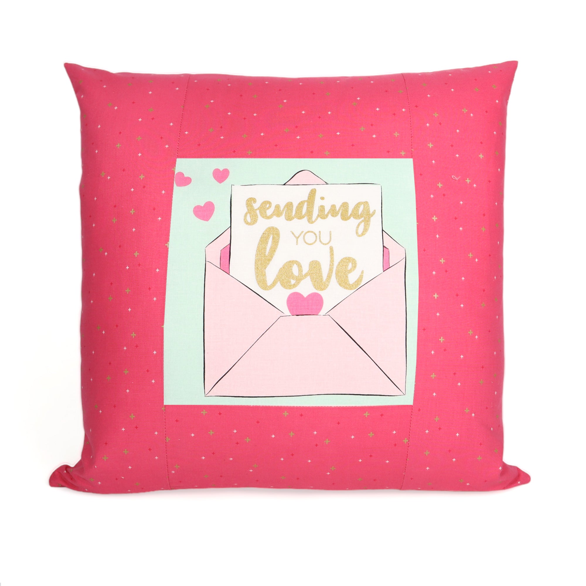 Picture Frame Pillow Sewing Project Kit - Mint For You Pink