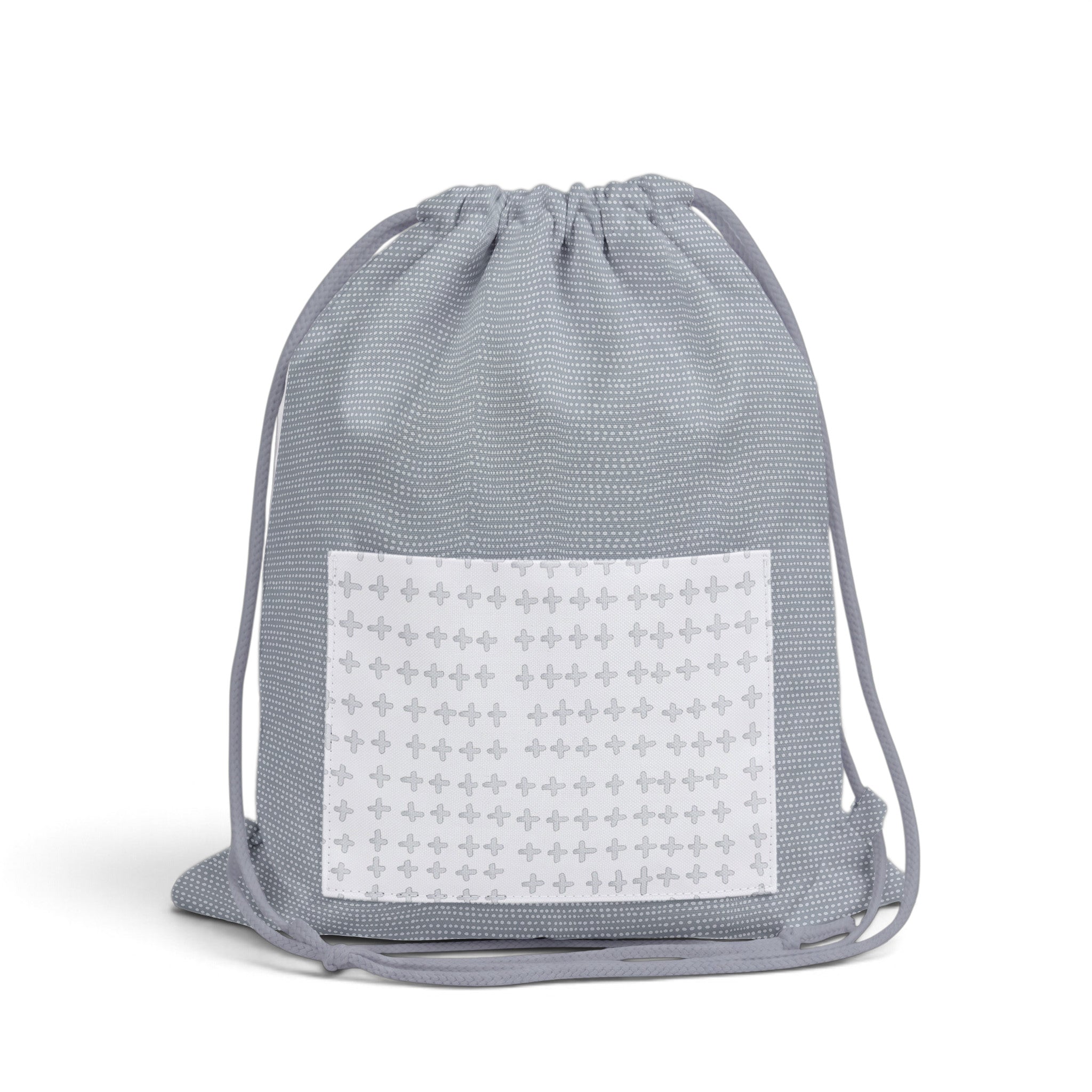 Drawstring Backpack Sewing Kit Gray Dot