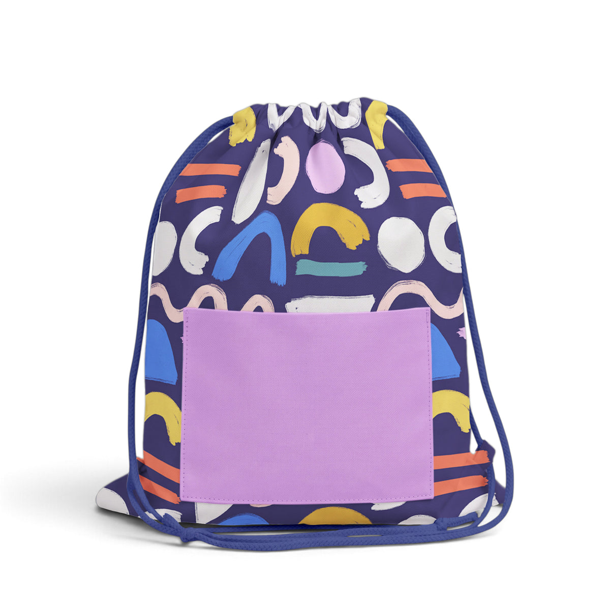 Drawstring Backpack Sewing Kit Doodles Navy