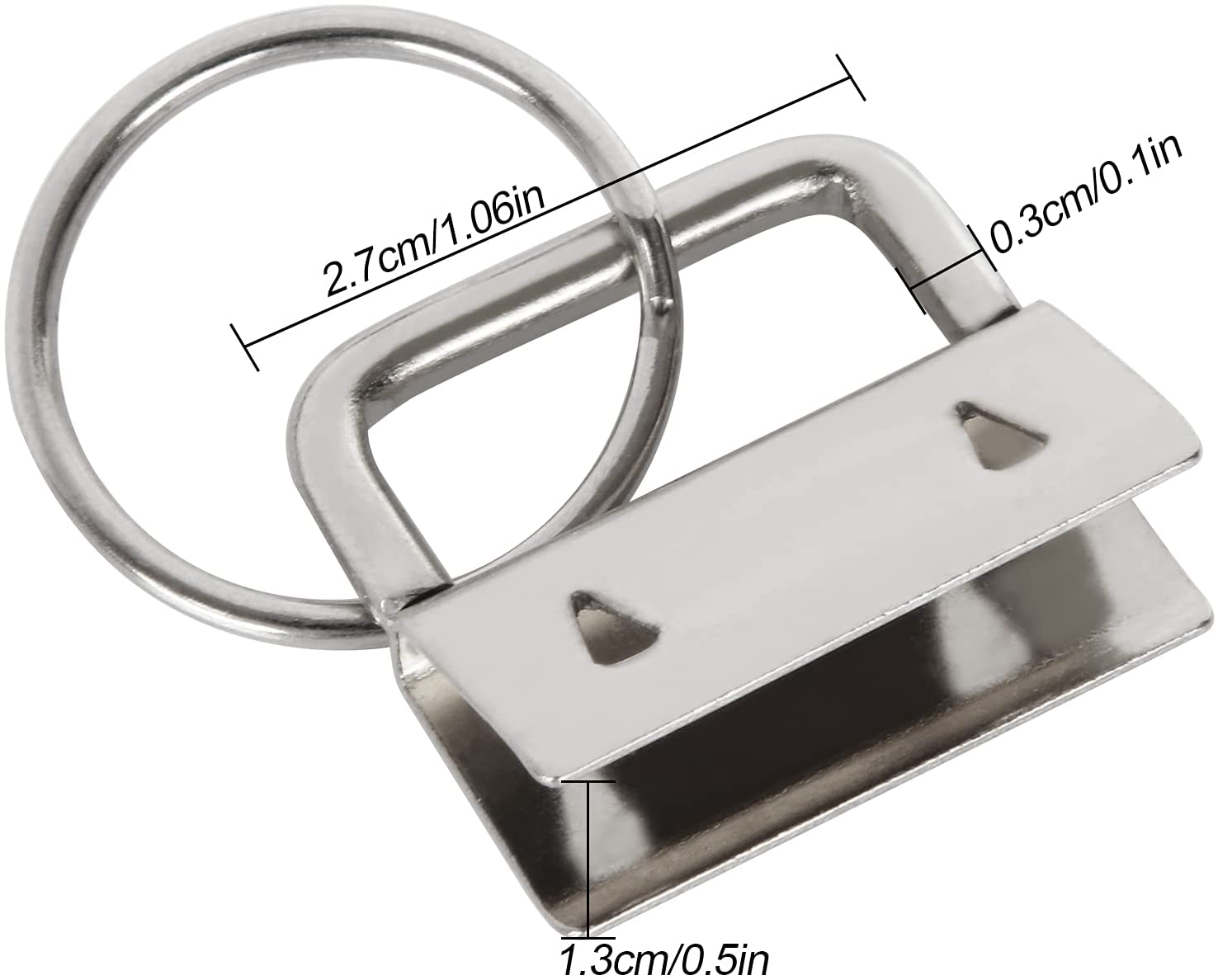 Trimming Shop 25mm Key Fob Hardware Silver Lanyard Wristlet Key