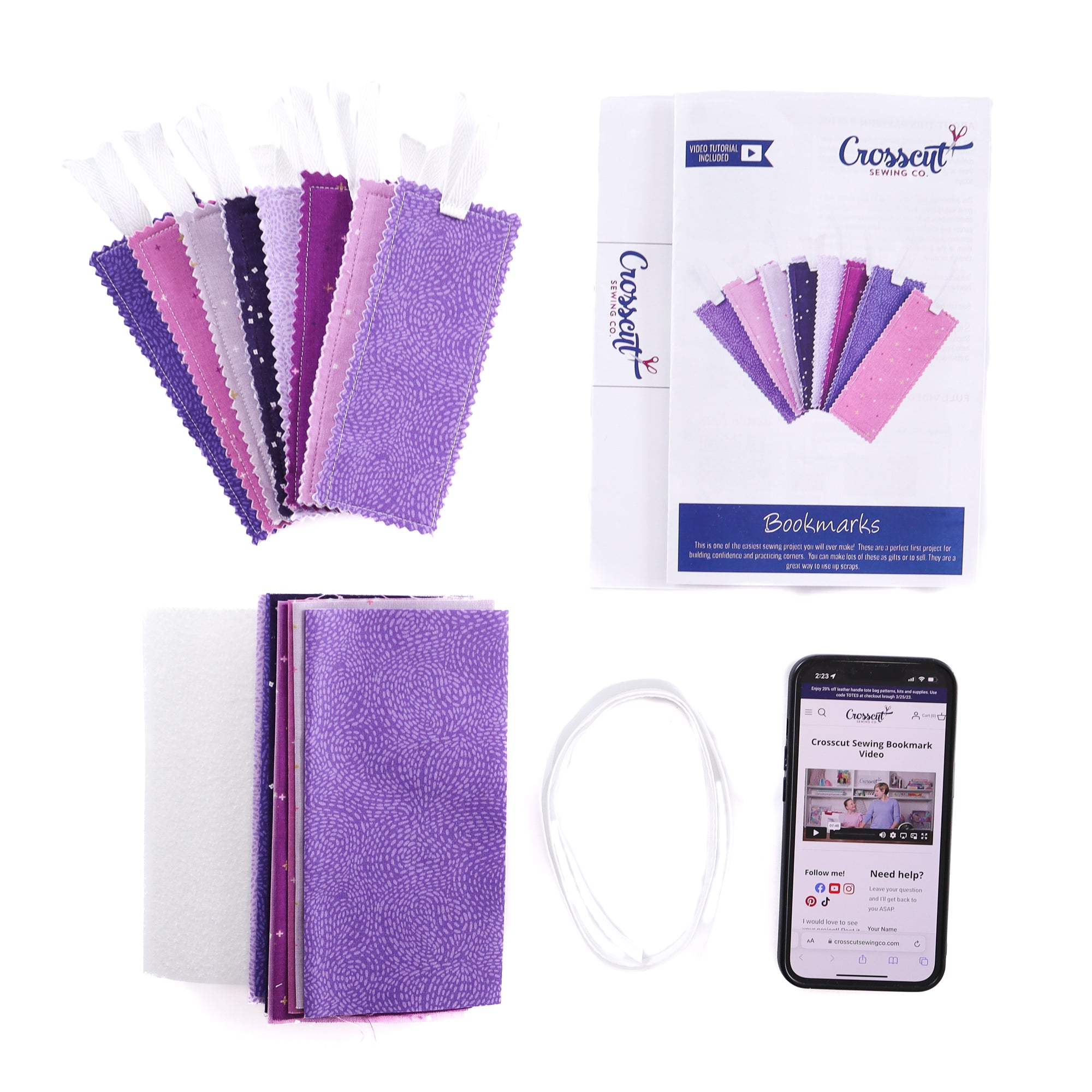 Bookmark Sewing Kit - Purple