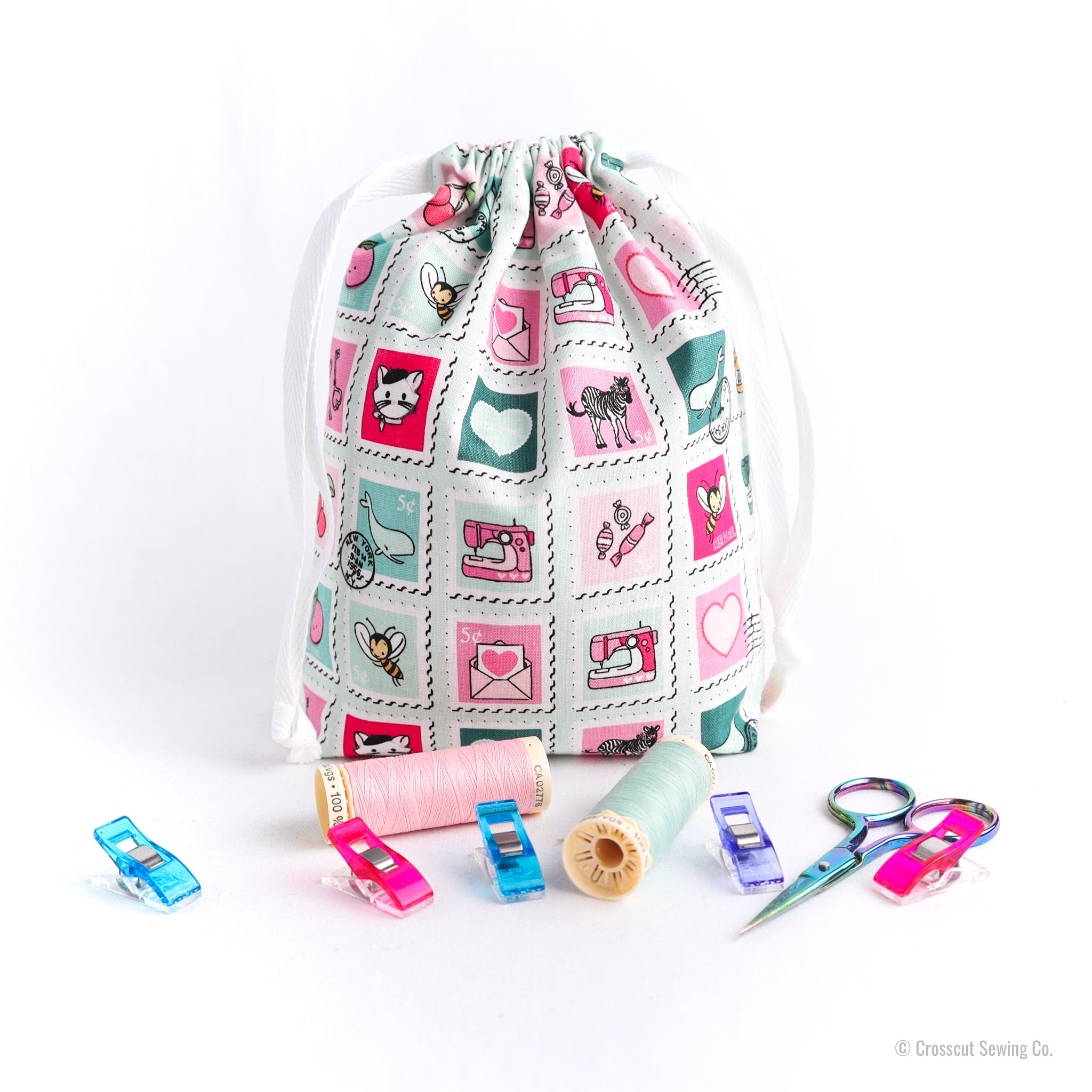 Drawstring Bag Sewing Kit - Stamps- Makes 2 Bags