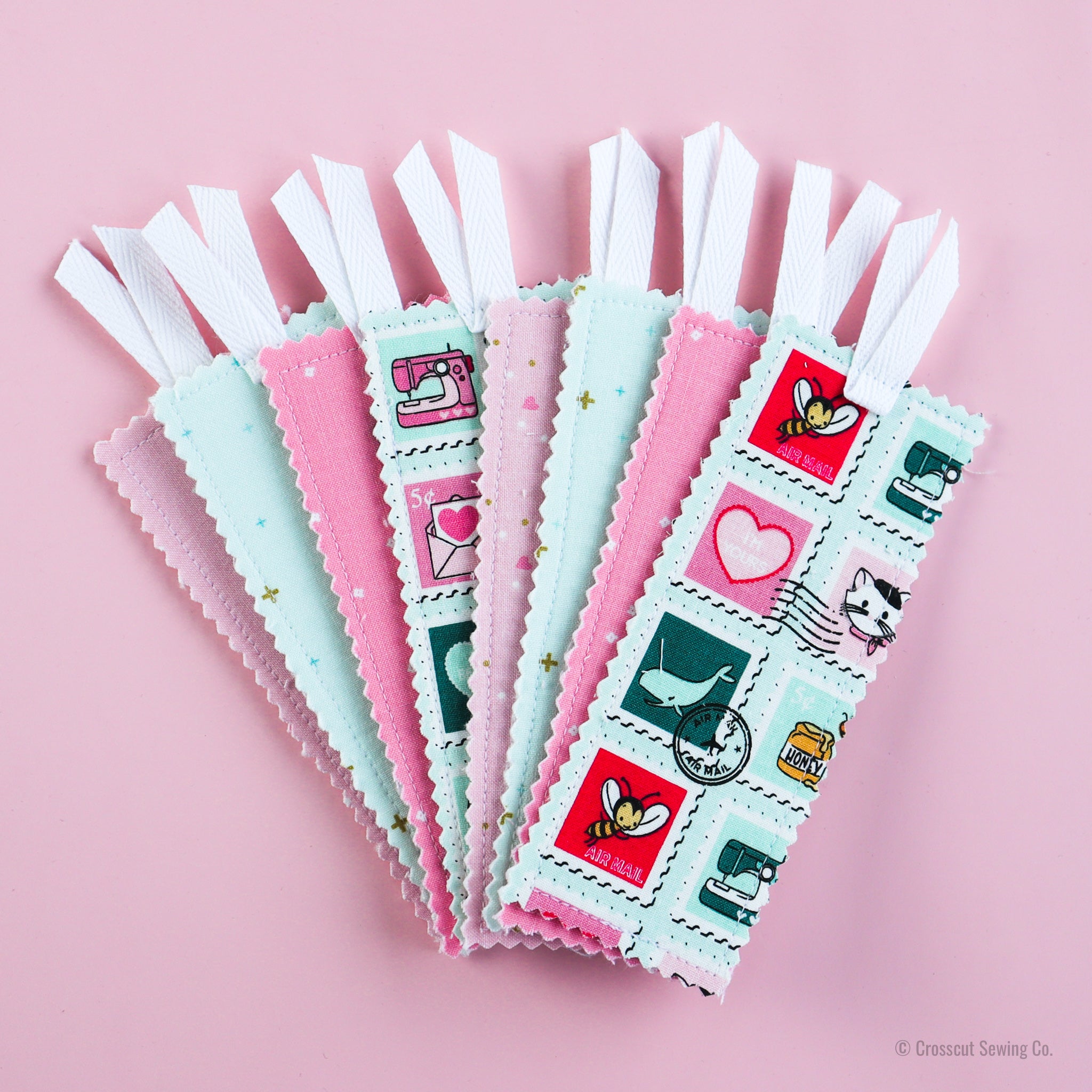 Bookmark Sewing Kit - Hearts & Stamps
