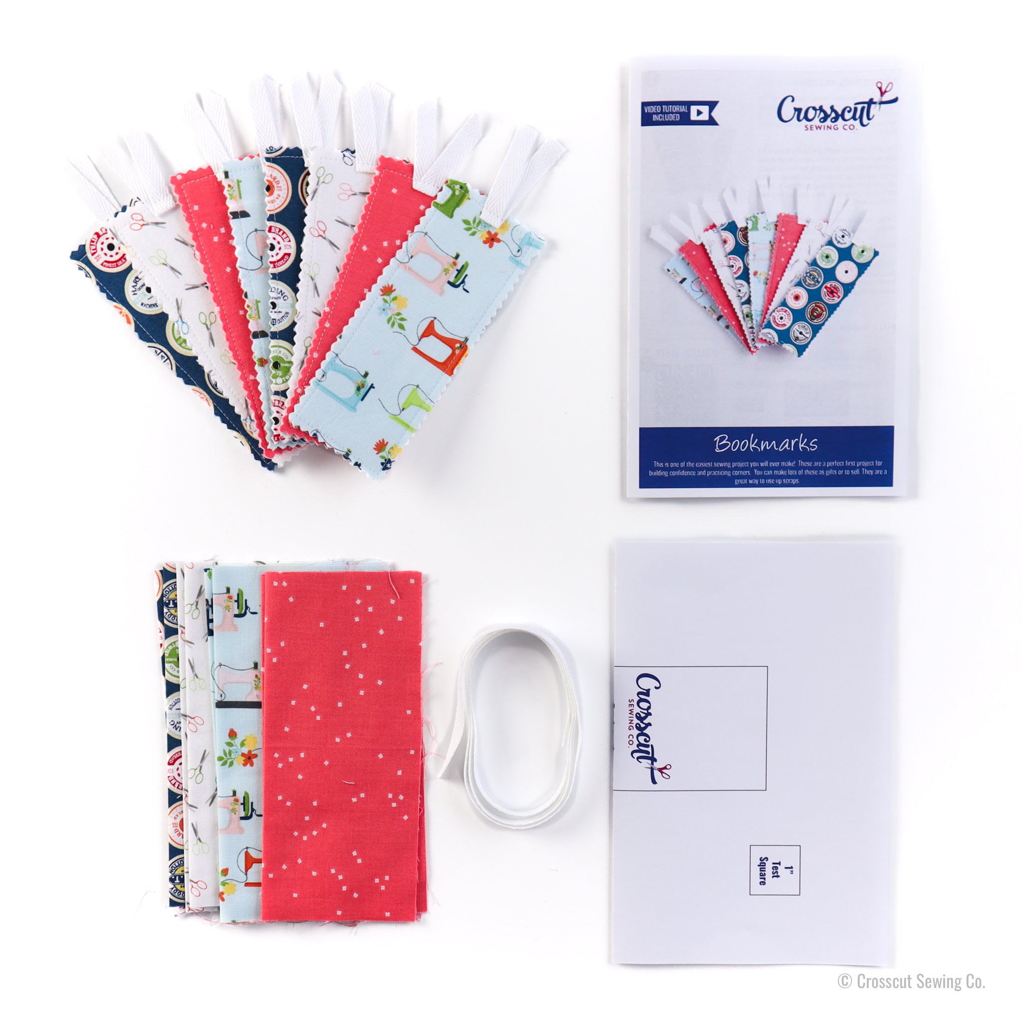 Bookmark Sewing Kit - Navy & Pink – Crosscut Sewing Co.