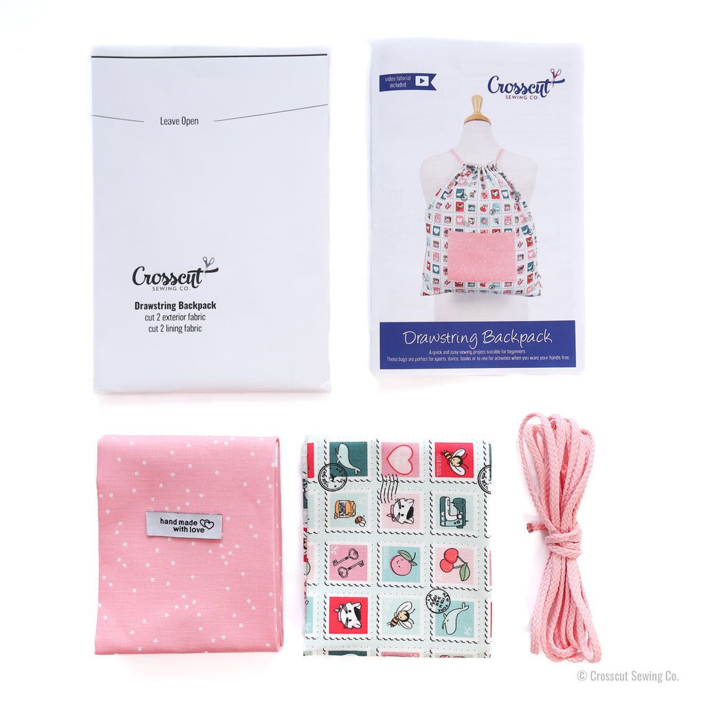 Drawstring Backpack Sewing Kit  - Love Stamps