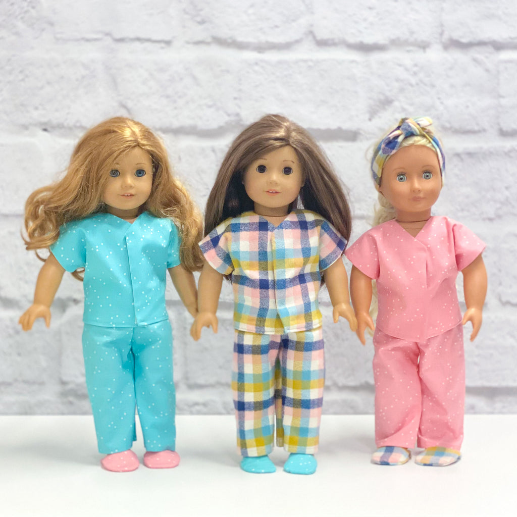 Doll Pajama Sewing Kit - Aqua Blossom