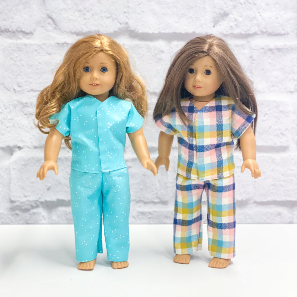 Doll Pajama Sewing Kit - Aqua Blossom