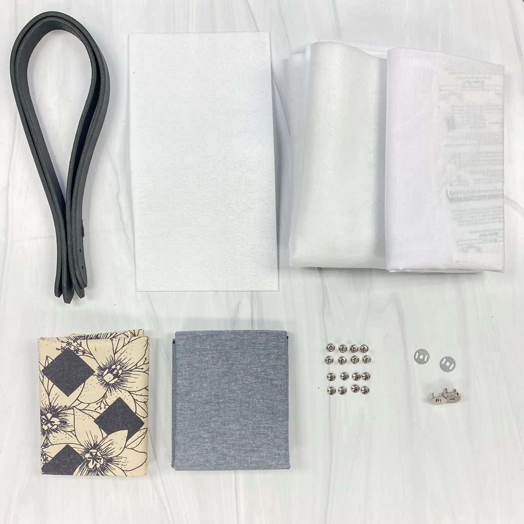 Market Tote Bag Complete Kit - Floral Diamonds