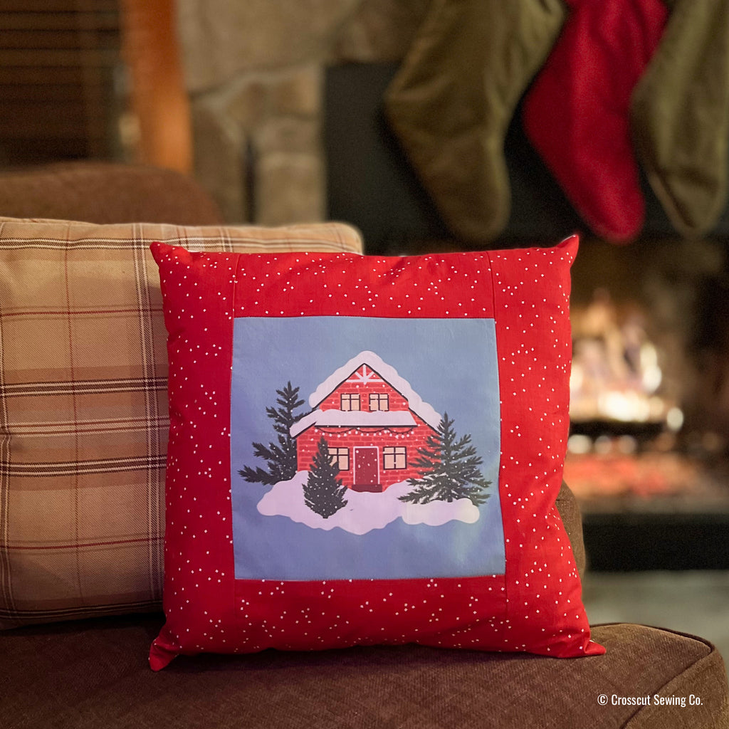 Picture Frame Pillow Sewing Project Kit - Christmas House