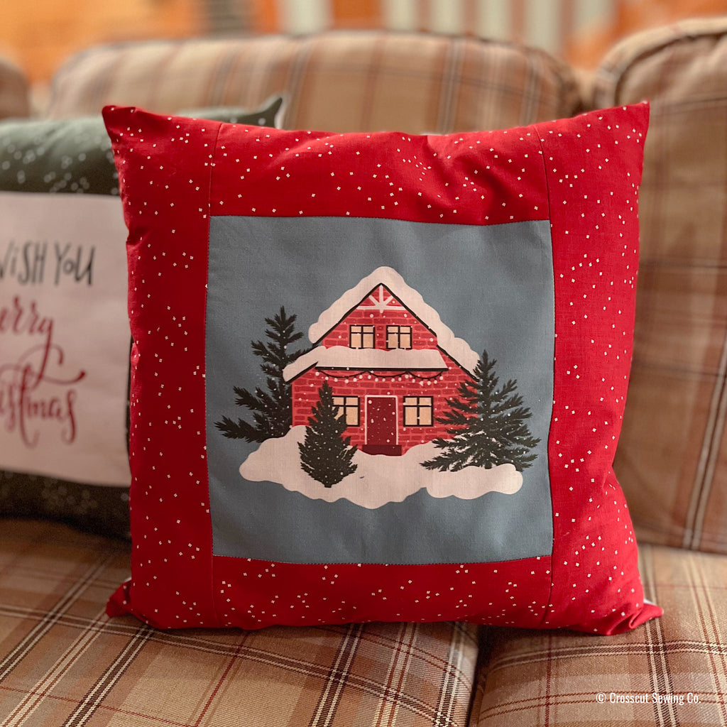 Picture Frame Pillow Sewing Project Kit - Christmas House