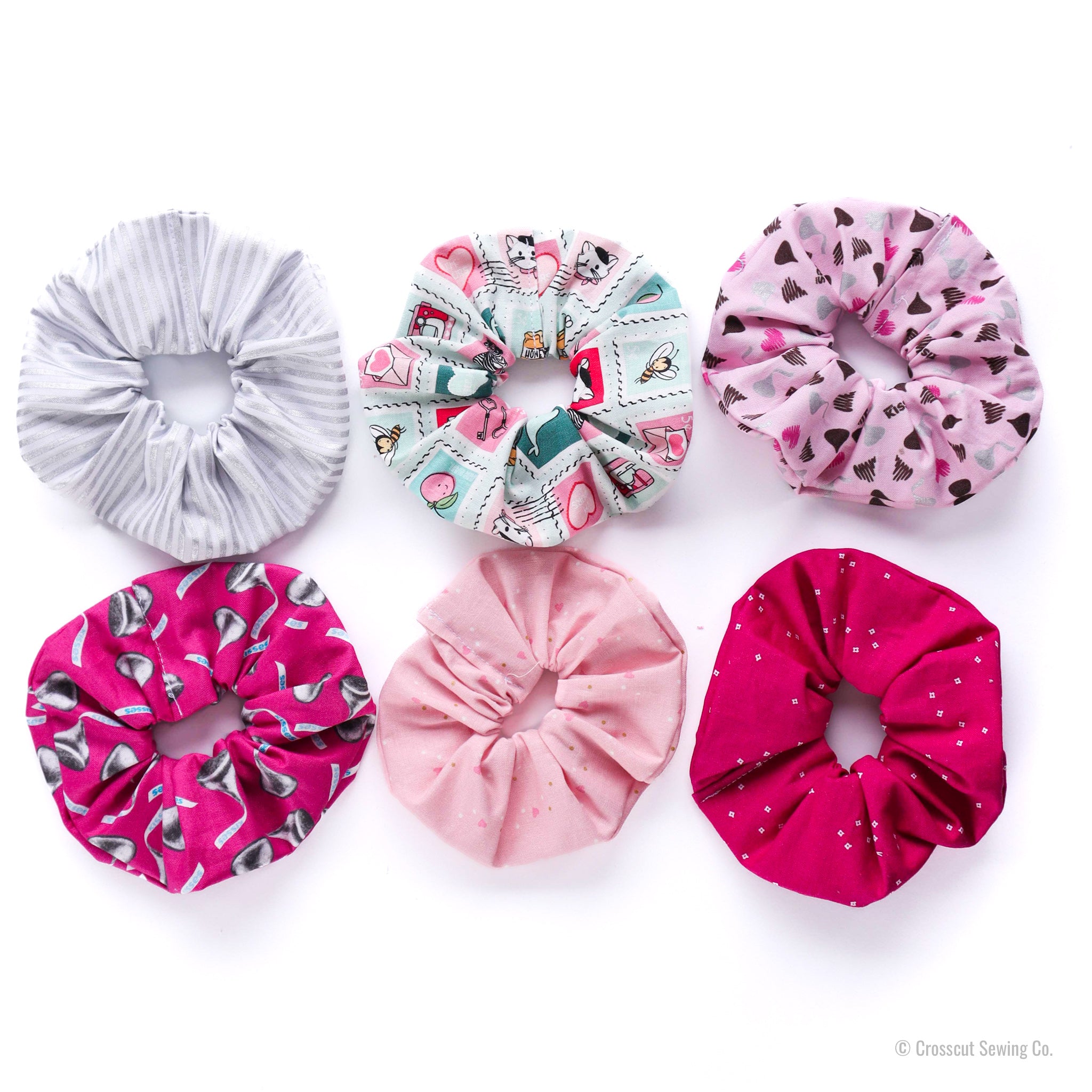 Scrunchie Beginner Sewing Kit - Hearts and Candy