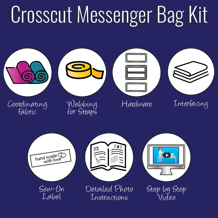 Messenger Bag Sewing Kit - Navy & Pink Floral