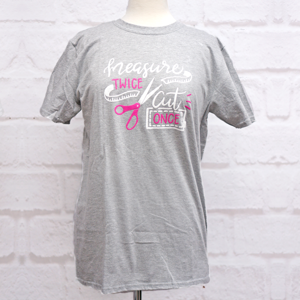 Crosscut T-Shirt - Measure Twice Cut Once - Light Heather Gray