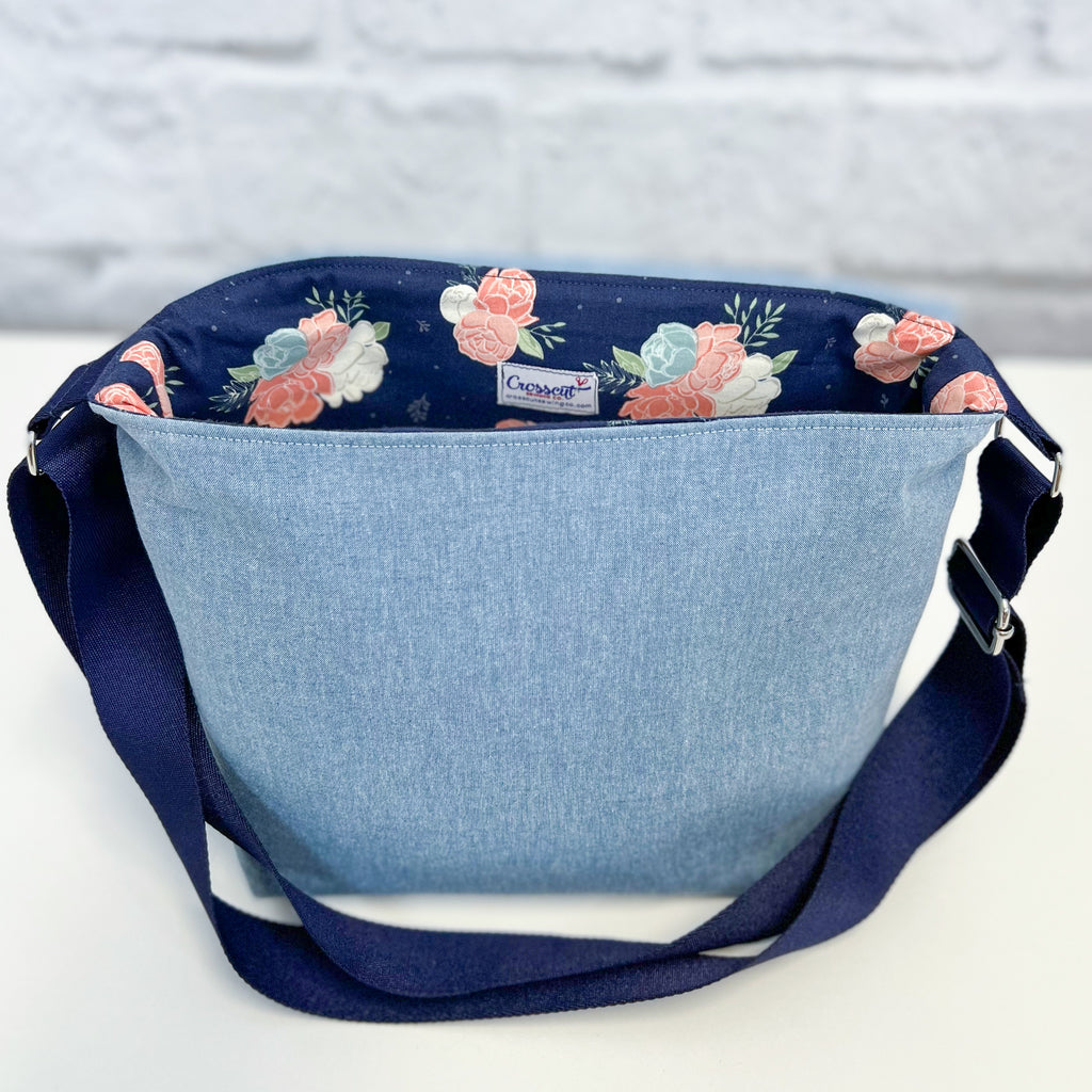 Messenger Bag Sewing Kit - Navy Floral