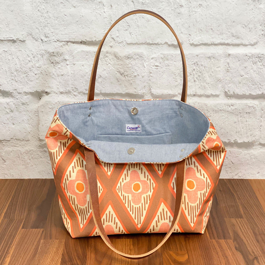 Market Tote Bag Sewing Pattern and Video Tutorial from Crosscut Sewing Co. - PDF or Printed Version