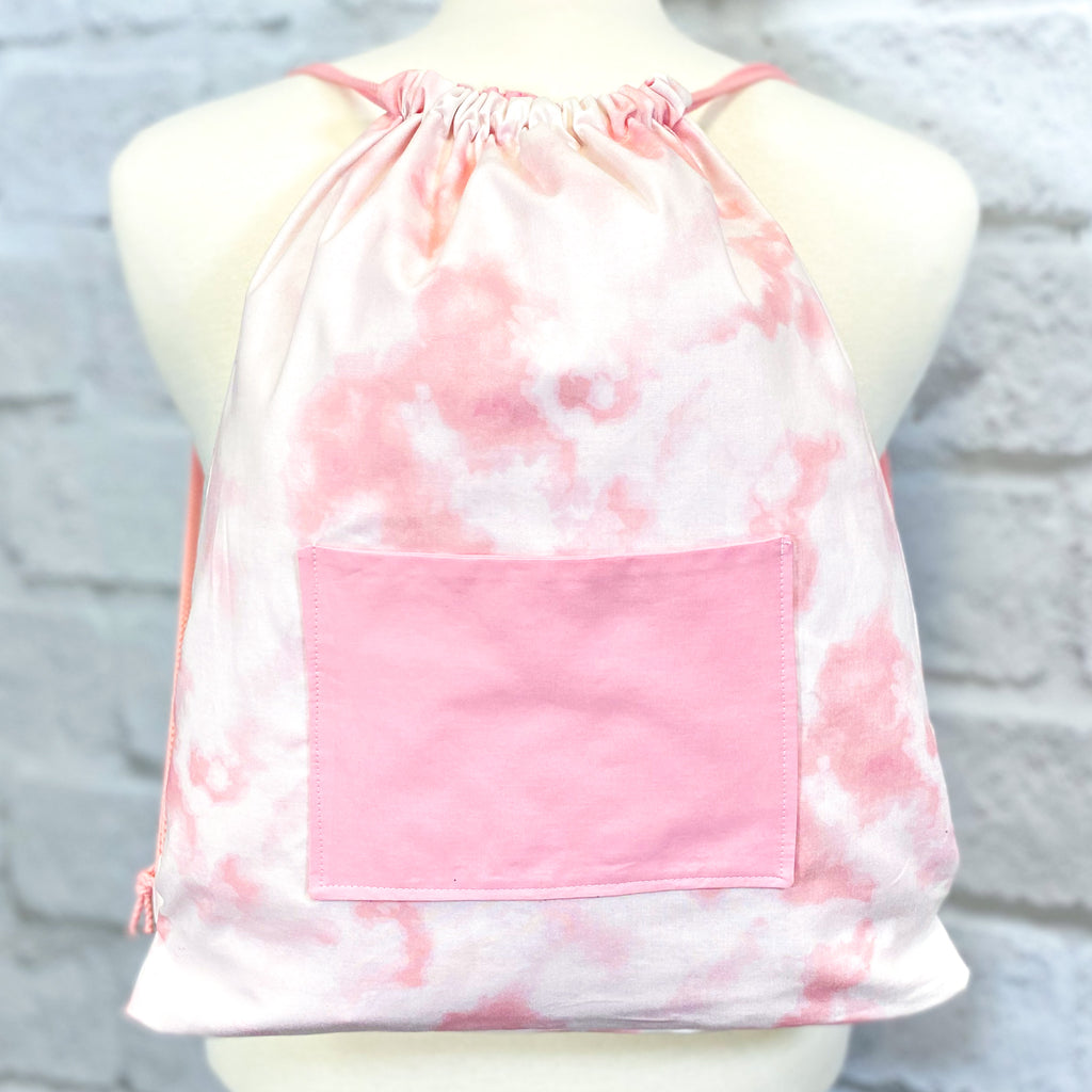 Drawstring Backpack Sewing Kit  - Pink Tie Dye