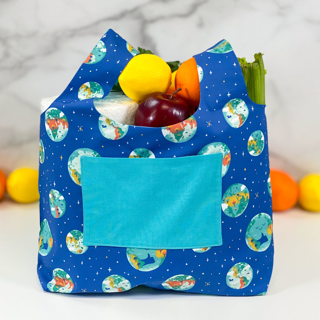 Crosscut Shopping Tote Sewing Kit - Spacey Planets