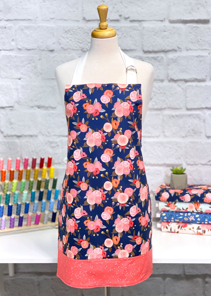Apron Sewing Kit - Navy Floral